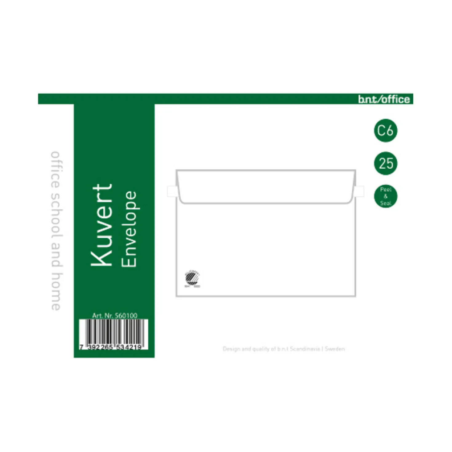 Kuvert C5 BNT Office Konsument Peel & Seal, vit, 50 st