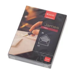 Kuvert James Velin C6 Fodrat, vågformad flik, 20 st