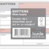 Kvittensblankett Burde A6L, 50 blad, förstansade hål