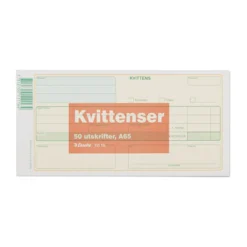 Kvittensblankett Esselte, 1/3 A4, 50 blad per block