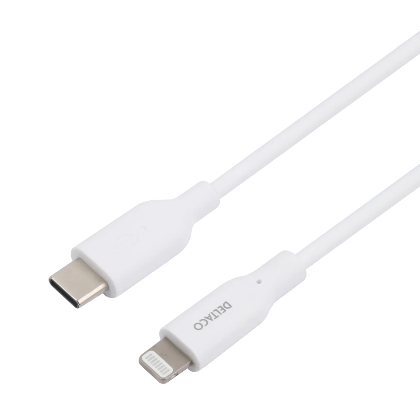 Laddkabel Deltaco USB-C till Lightning MFi-certifierad, vit, 1 m
