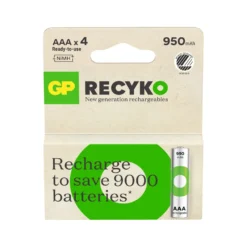 Laddningsbara batterier GP RECyko+, förladdade, NiMH