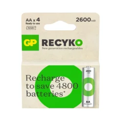 Laddningsbart batteri GP Recyko AA 2600mAh, NiMH, 4-pack