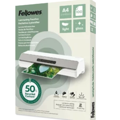 Lamineringsficka Fellowes Light A4 Recycled, blank, 100 st
