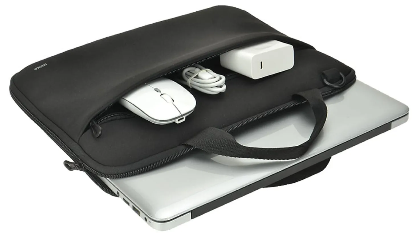 Laptopfodral Deltaco Neopren 11,6-12 tum, svart, axelrem