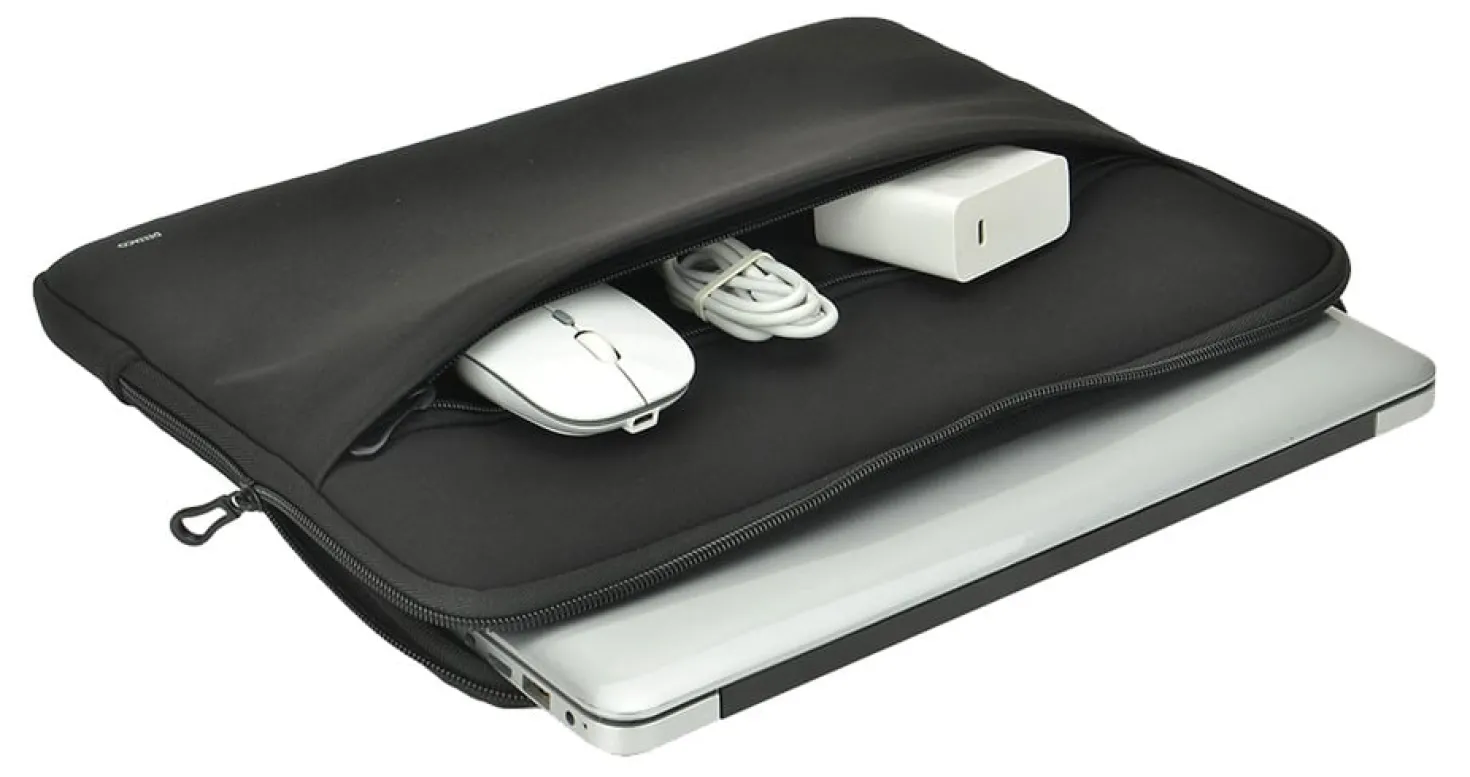 Laptopfodral Deltaco Neopren 13-14 tum, svart, framfack