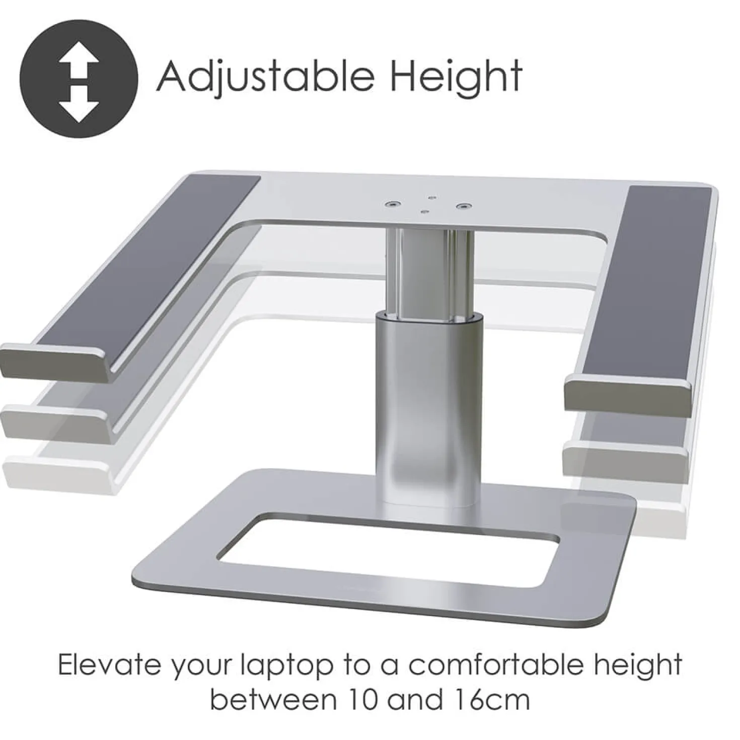 Laptopställ Desire2 Vertikalt Justerbart, aluminium, upp till 17 tum