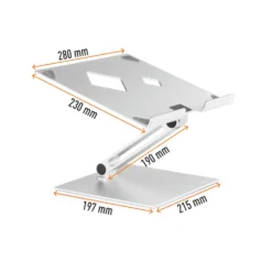 Laptopställ Durable RISE, justerbart, hopfällbart, silver