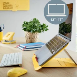 Laptopställ Leitz Cosy, justerbar höjd, 13-17 tum, gul