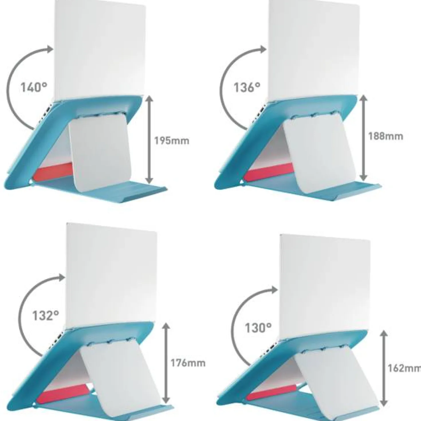 Laptopställ Leitz Cosy, justerbar höjd, blå, 13-15 tum
