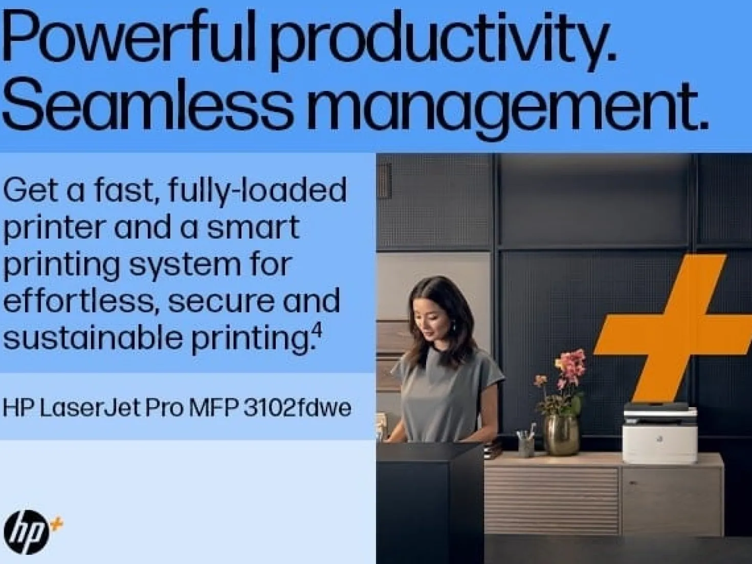 Laserskrivare HP LaserJet Pro MFP 3102fdw, WiFi, fax, monokrom