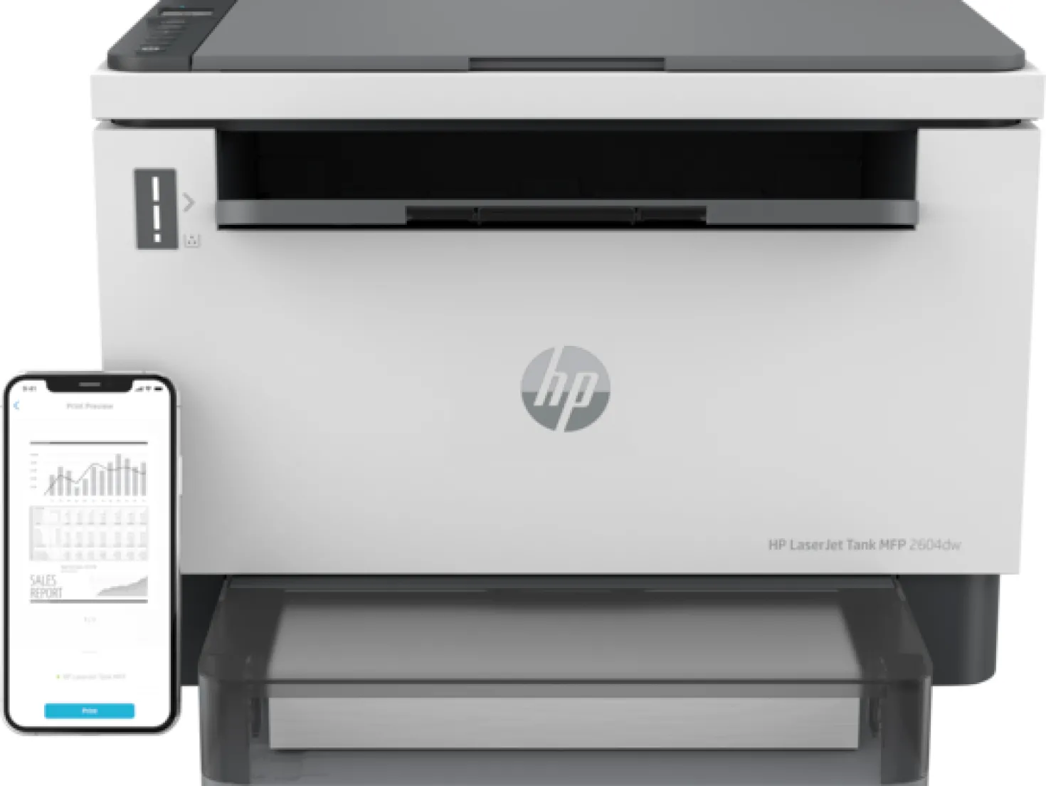 Laserskrivare HP LaserJet Tank MFP 2604dw, mono, trådlös, duplex