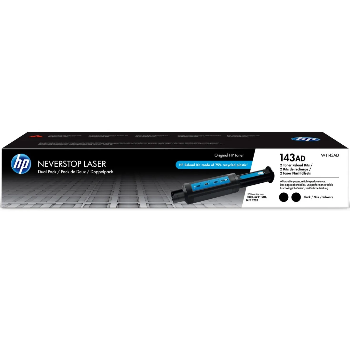 Lasertoner HP 143AD svart 2-pack