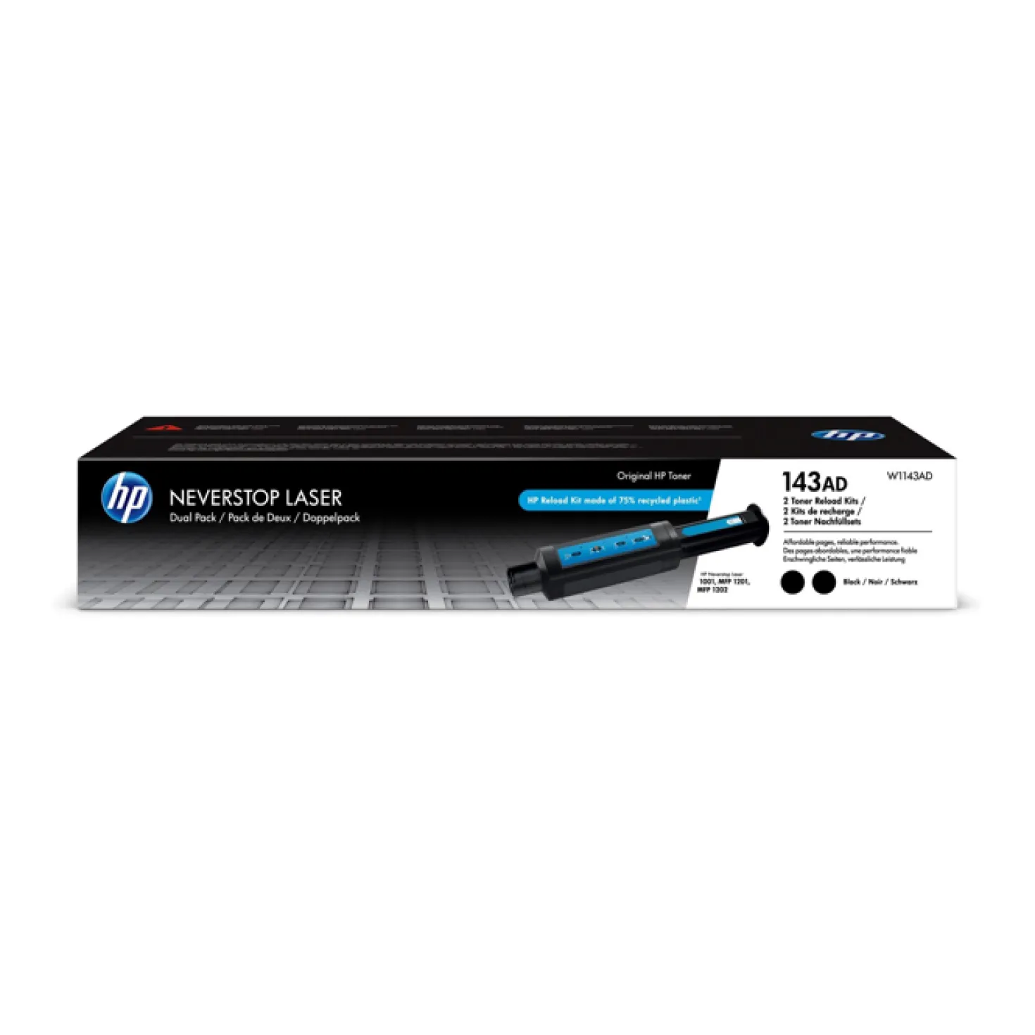 Lasertoner HP 143AD svart 2-pack