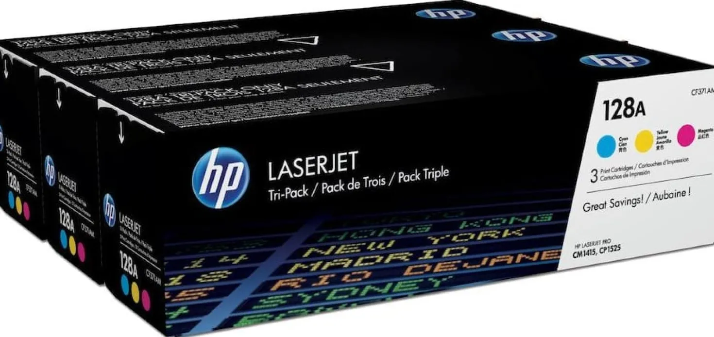 Lasertoner Hp 128A Tri-pack Cyan, Yellow, magenta