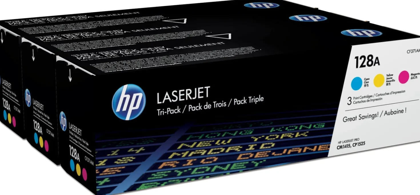 Lasertoner Hp 128A Tri-pack Cyan, Yellow, magenta