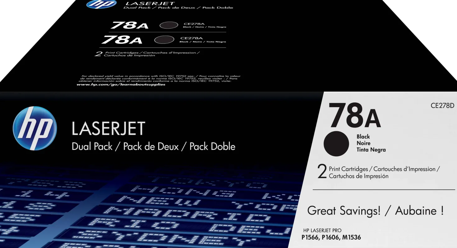 Lasertoner HP CE278AD 78A Svart Twinpack