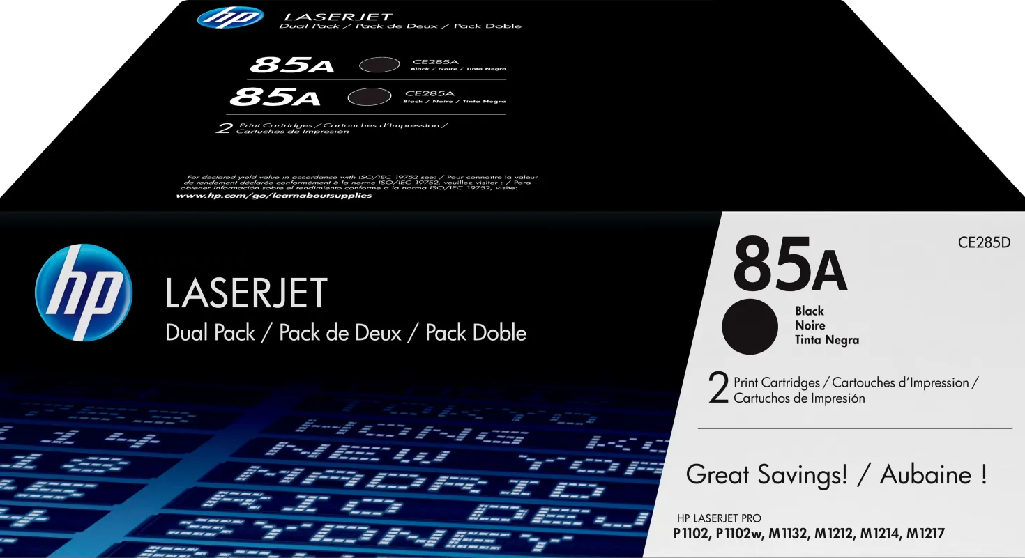 Lasertoner HP CE285AD 85A Svart twinpack