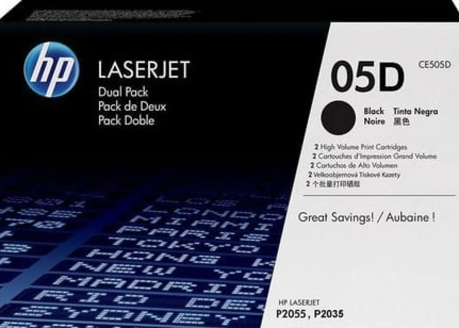 Lasertoner HP CE505D 05A Svart 2-pack