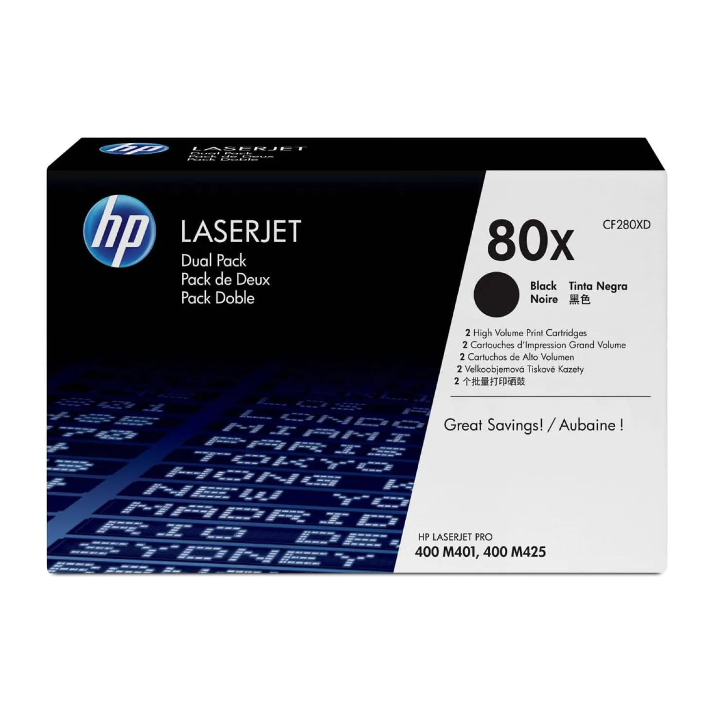 Lasertoner HP 80X Dualpack svart
