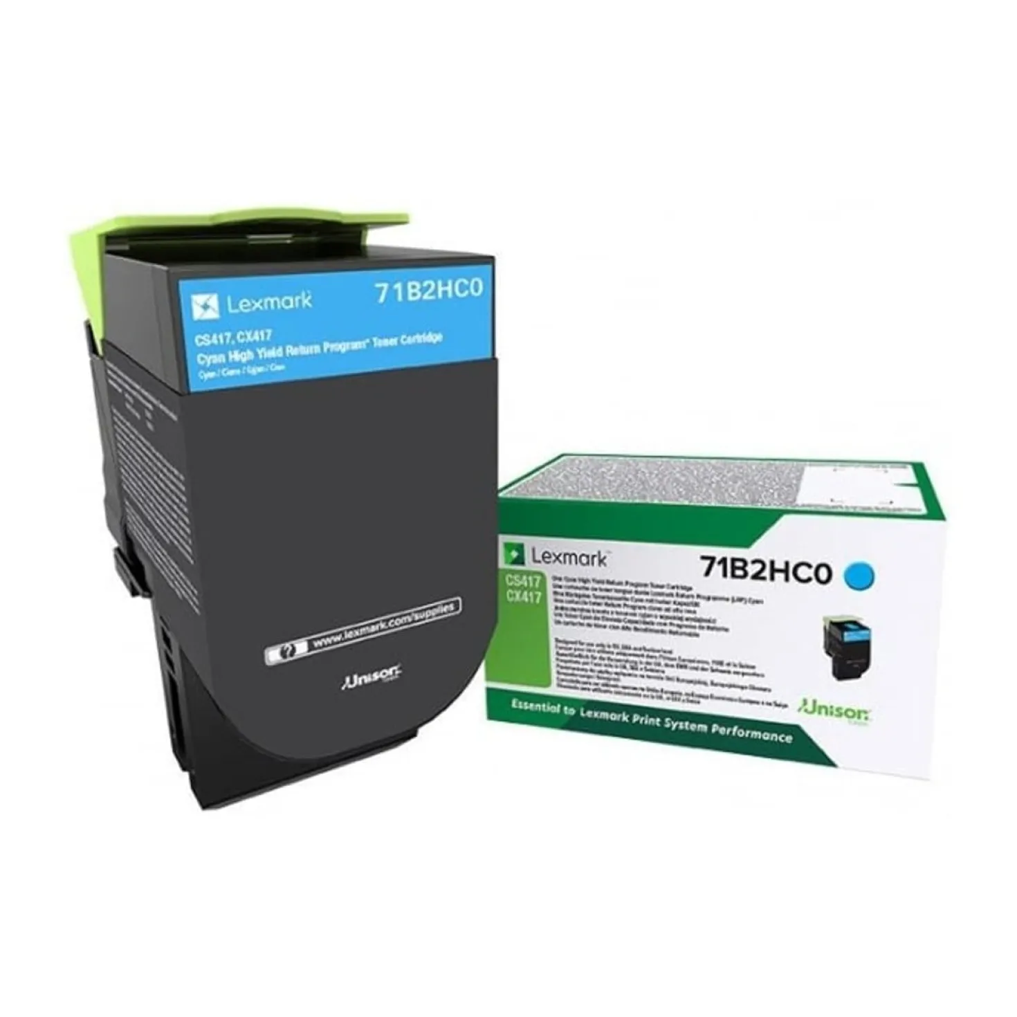 Lasertoner Lexmark CS417/CX417 cyan HY (Return)