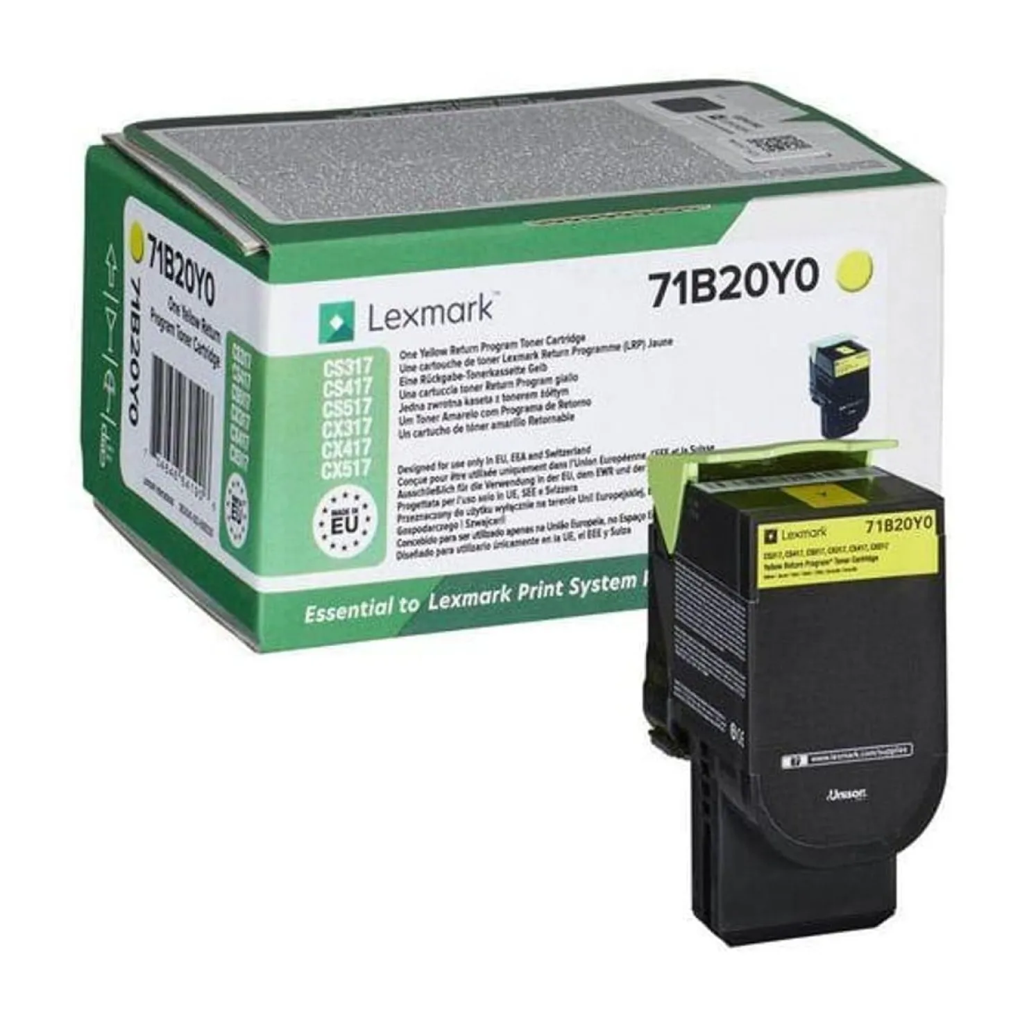 Lasertoner Lexmark CS317/CX317 gul (Return)