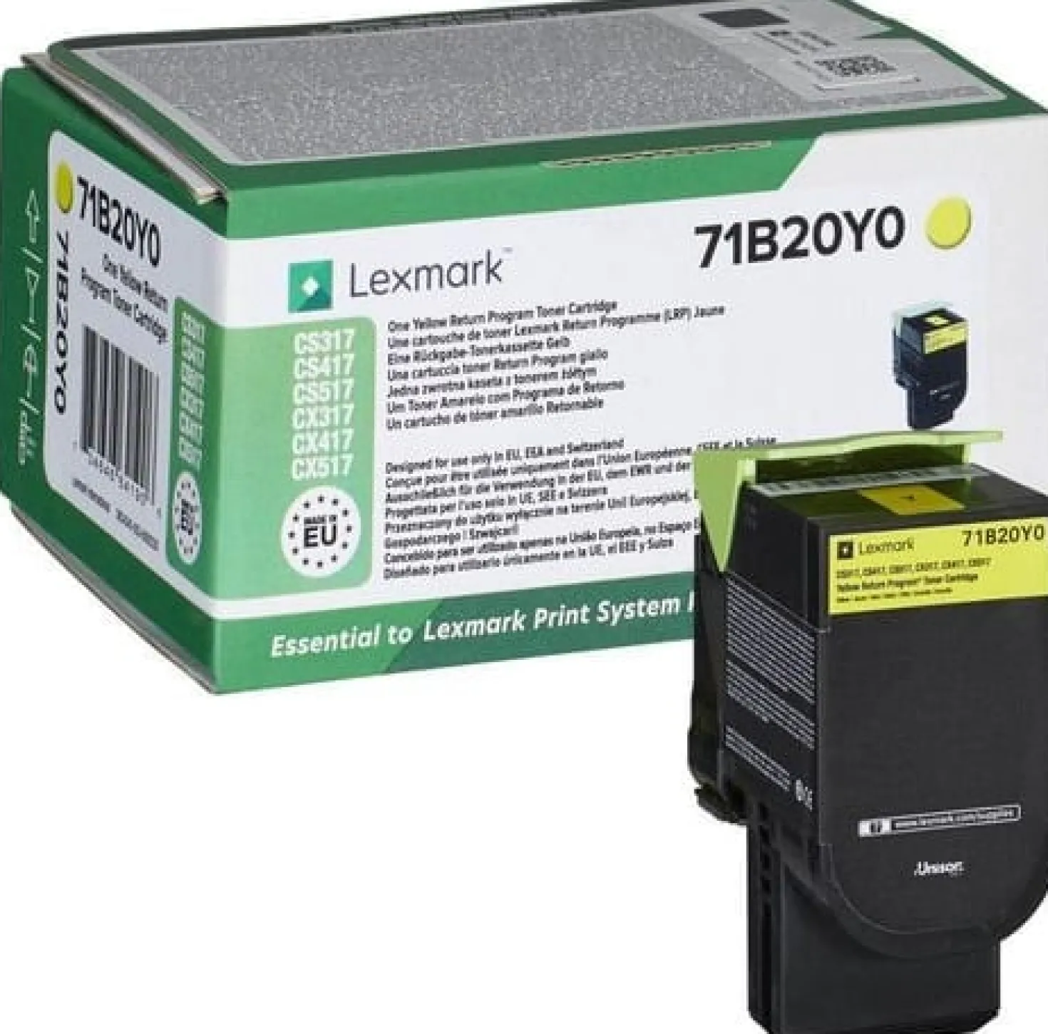 Lasertoner Lexmark CS317/CX317 gul (Return)