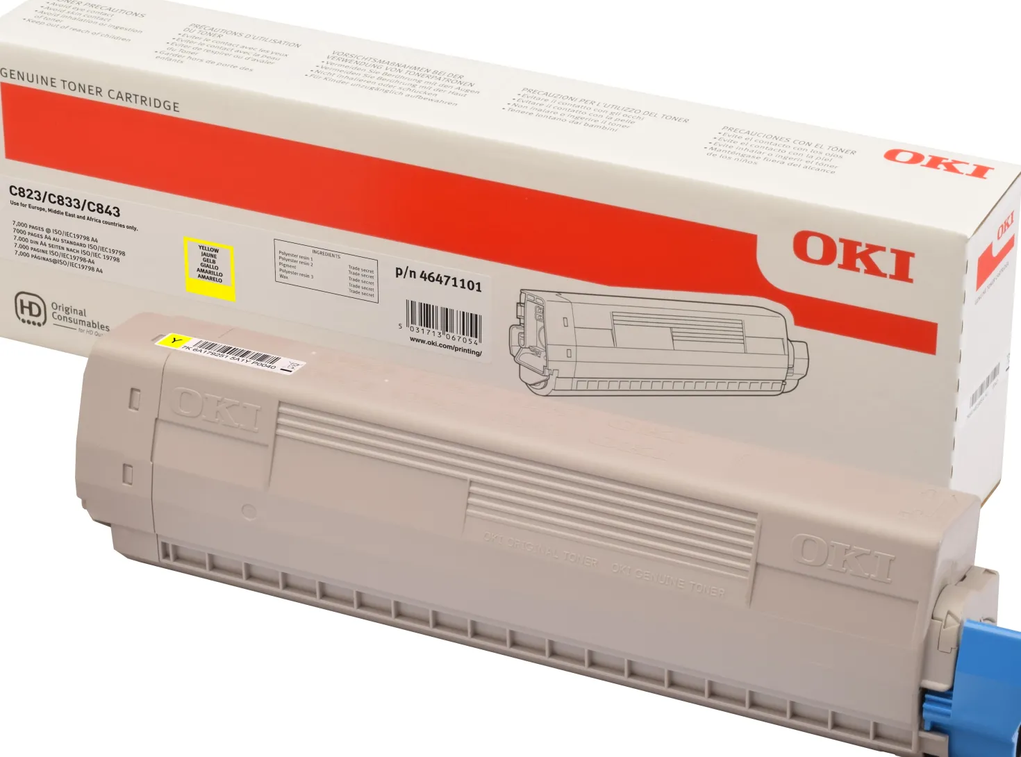 Lasertoner Oki C823dn/C823n gul