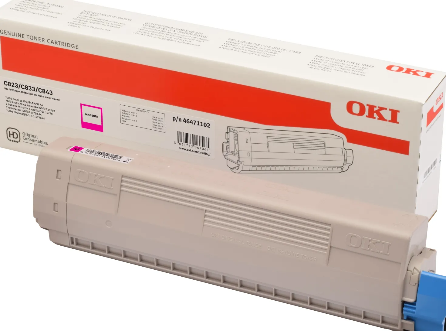 Lasertoner Oki C823dn/C823n magenta