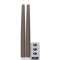 LED Antikljus Star Trading Flamme Slim, mullvad, 28,5 cm, 2-pack