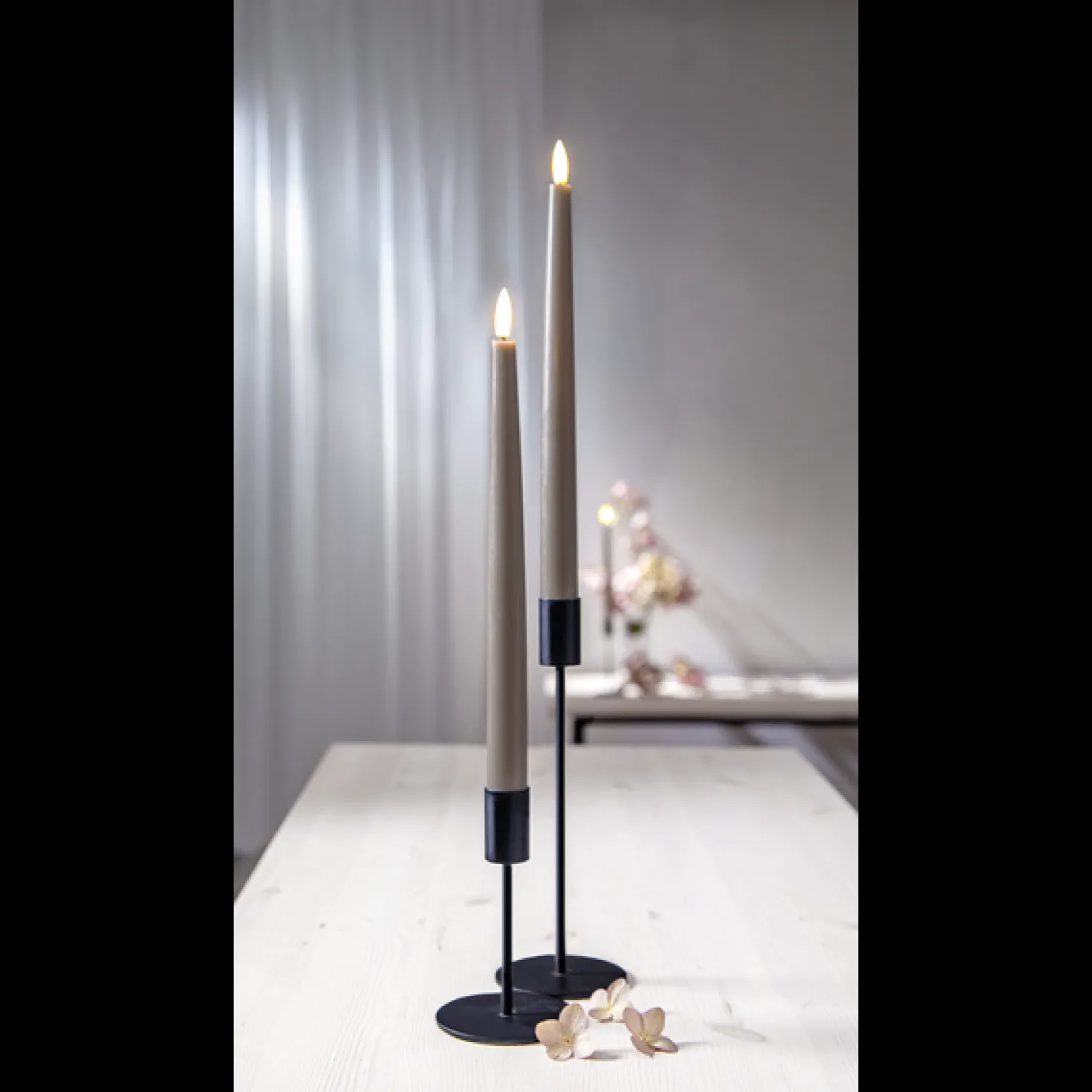 LED Antikljus Star Trading Flamme Slim, mullvad, 28,5 cm, 2-pack