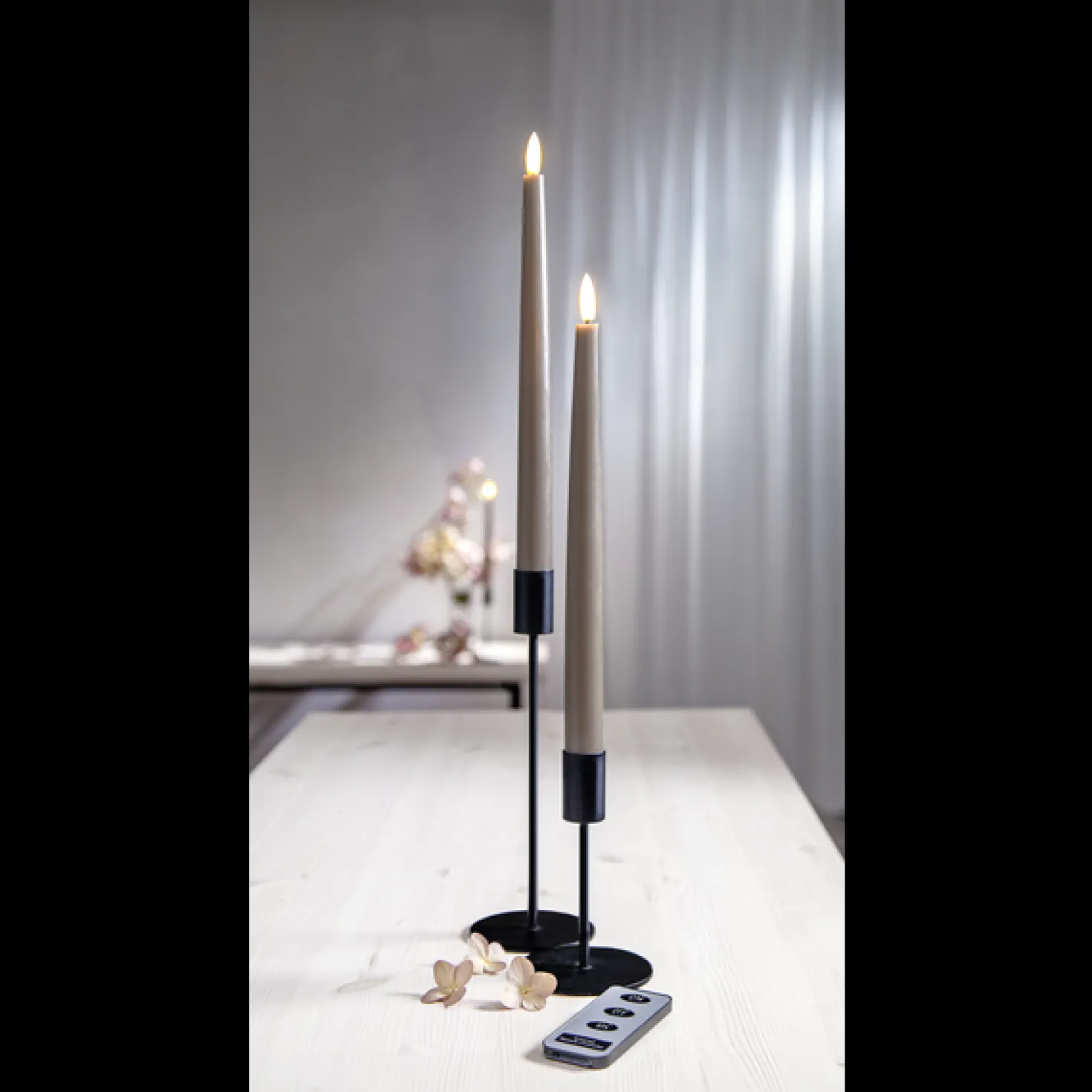 LED Antikljus Star Trading Flamme Slim, mullvad, 28,5 cm, 2-pack