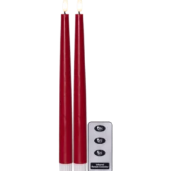 LED Antikljus Star Trading Flamme Slim, röd, 28,5 cm, 2-pack