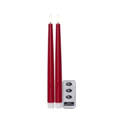 LED Antikljus Star Trading Flamme Slim, röd, 28,5 cm, 2-pack