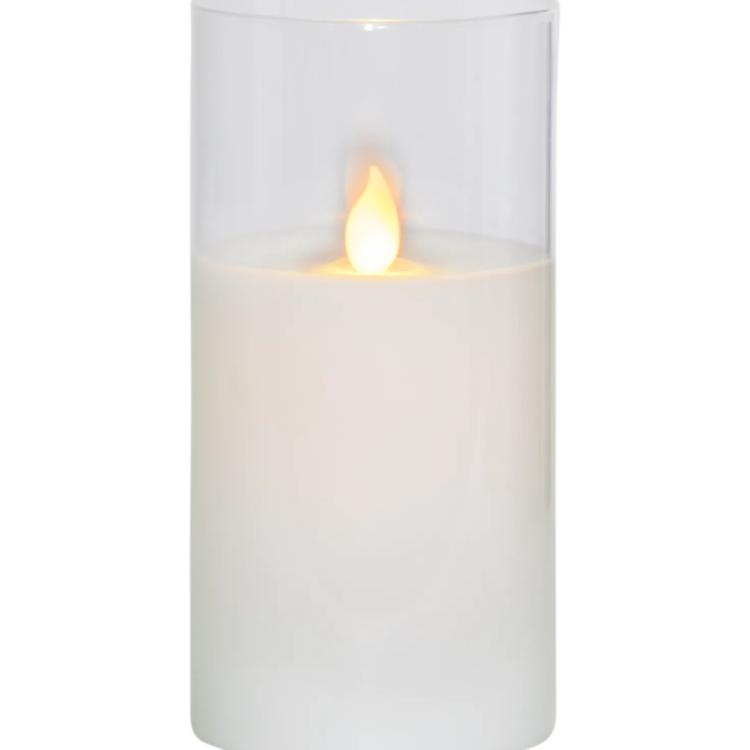 LED-blockljus M-Twinkle med timer, Ø 7,5 x 15 cm, varmgul