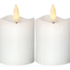 LED Blockljus Star Trading Flamme Vit, 2-pack, 5x7,5 cm, timer
