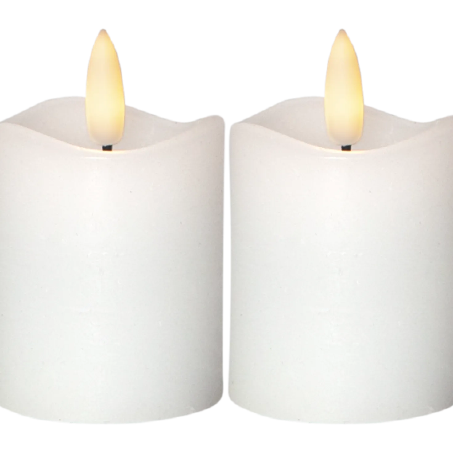 LED Blockljus Star Trading Flamme Vit, 2-pack, 5x7,5 cm, timer