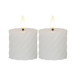 LED Blockljus Star Trading Flamme Vit, 2-pack, 5x7,5 cm, timer