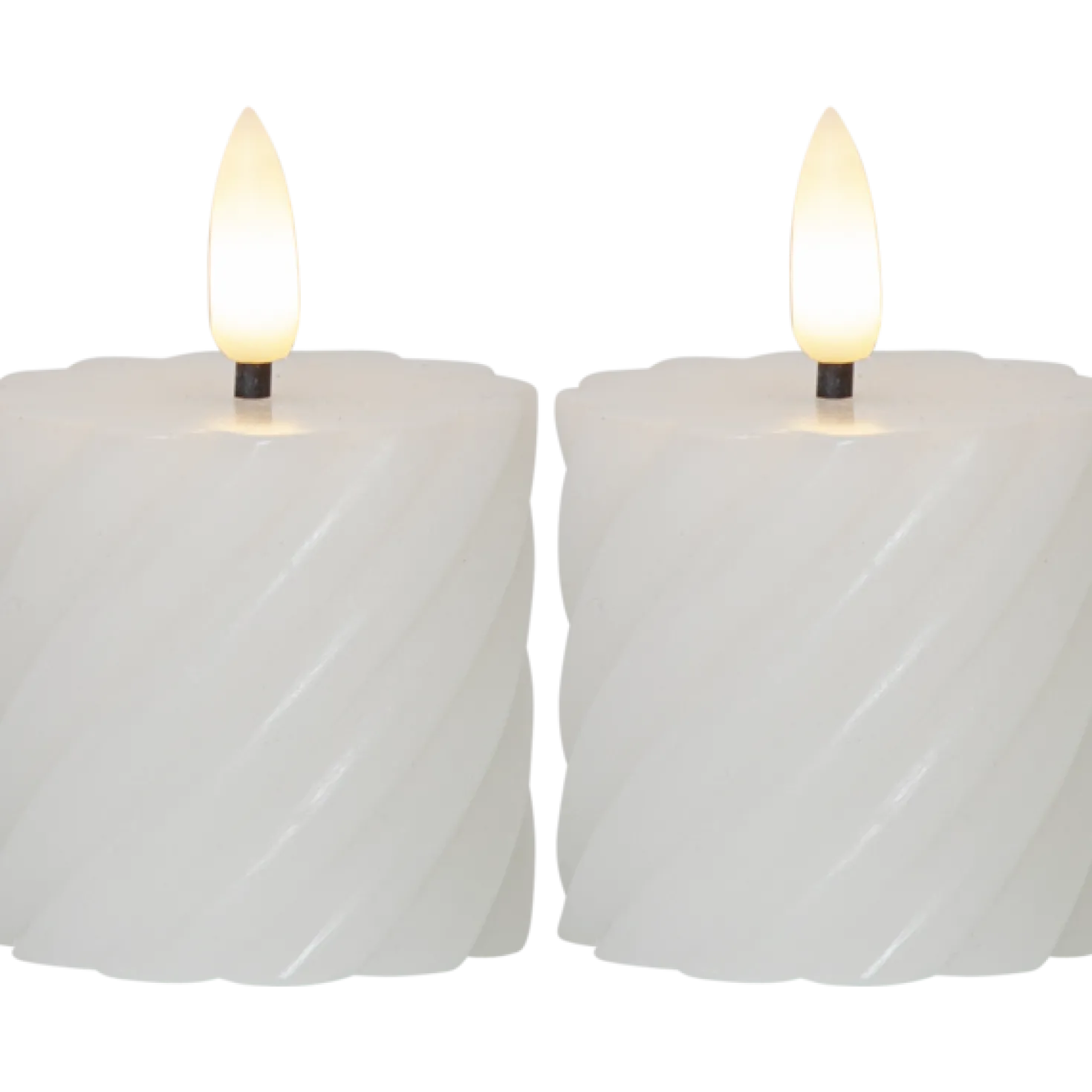 LED Blockljus Star Trading Flamme Vit, 2-pack, 5x7,5 cm, timer