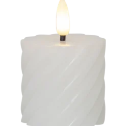 LED Blockljus Star Trading Flamme Vit, 2-pack, 5x7,5 cm, timer