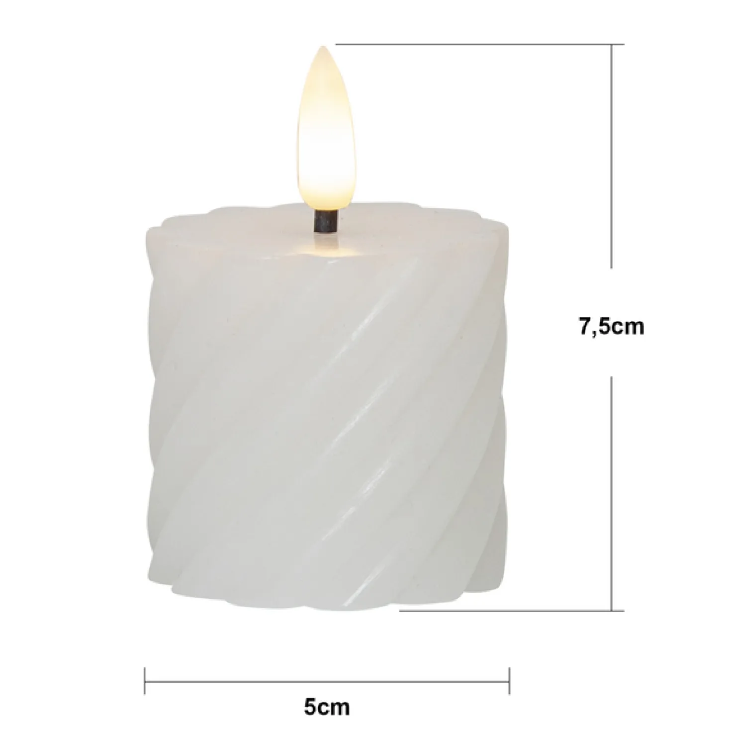 LED Blockljus Star Trading Flamme Vit, 2-pack, 5x7,5 cm, timer