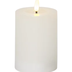 LED-blockljus Star Trading Flamme Flow, vit, 7,5x12,5 cm