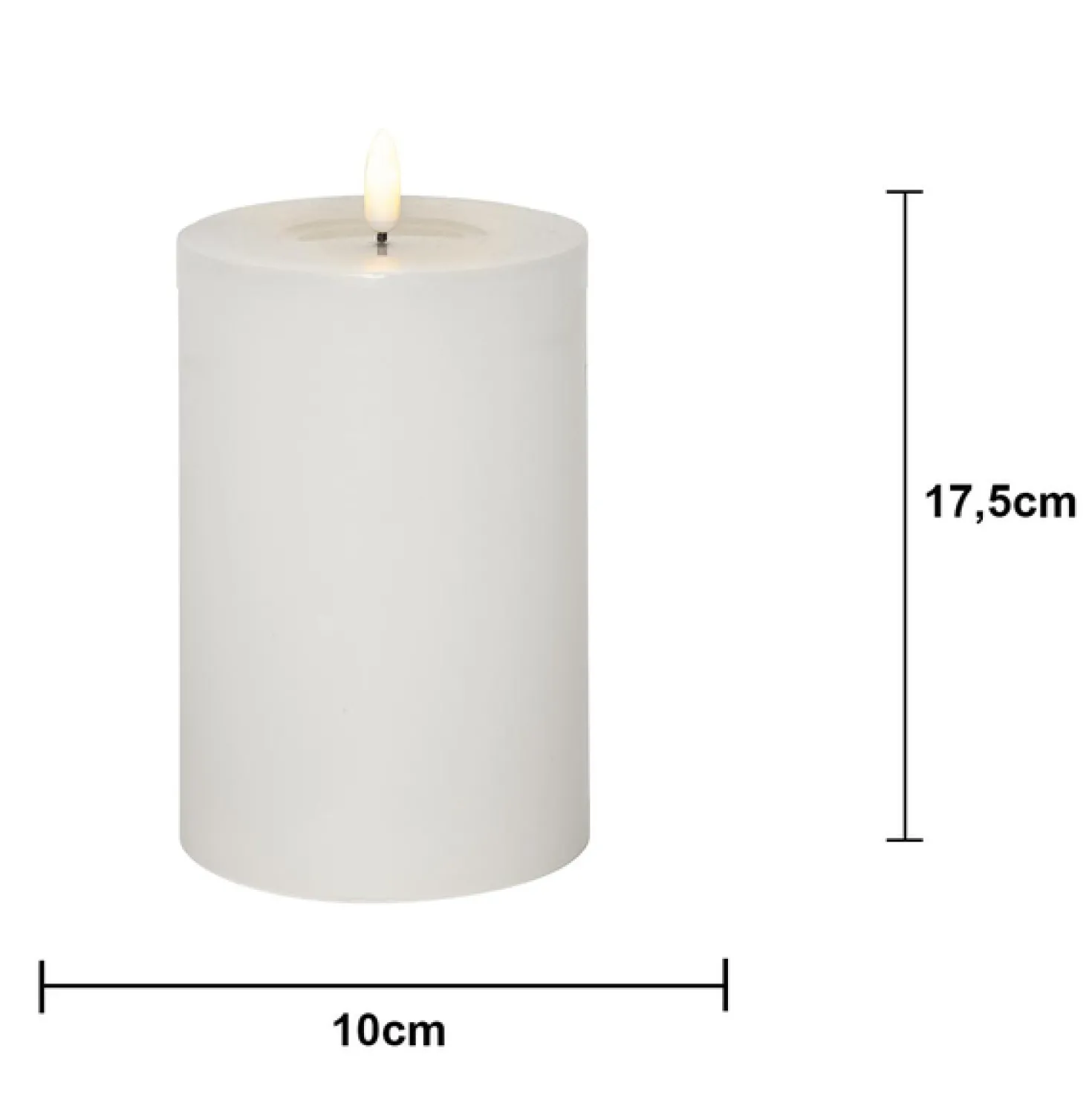 LED-blockljus Star Trading Flamme Flow, vit, 7,5x12,5 cm