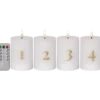 LED Blockljus Star Trading Flamme Advent, vit, 4-pack, 7,5x12,5 cm