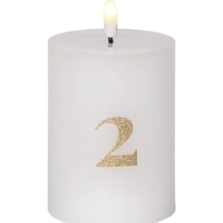LED Blockljus Star Trading Flamme Advent, vit, 4-pack, 7,5x12,5 cm