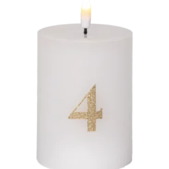 LED Blockljus Star Trading Flamme Advent, vit, 4-pack, 7,5x12,5 cm