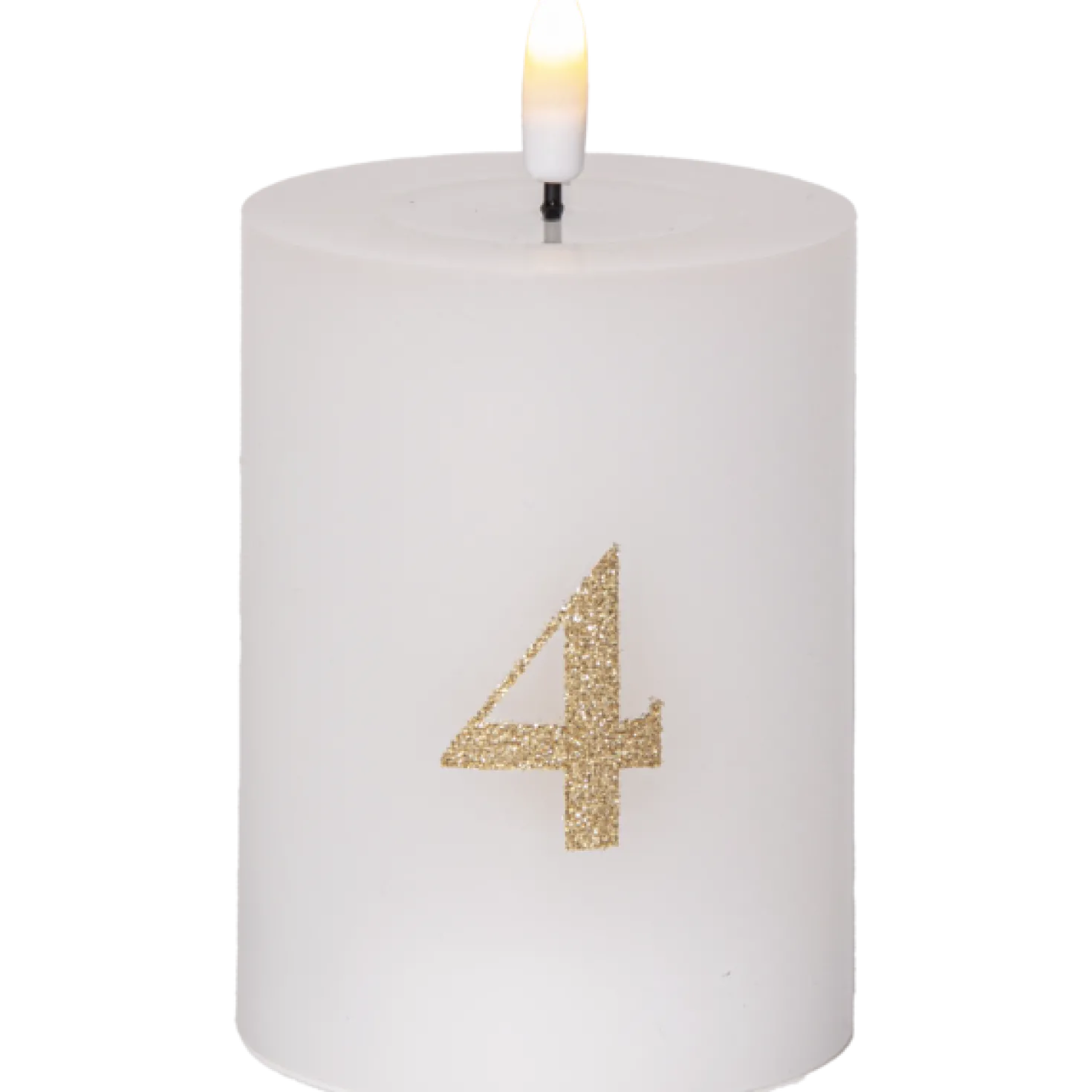 LED Blockljus Star Trading Flamme Advent, vit, 4-pack, 7,5x12,5 cm