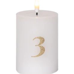 LED Blockljus Star Trading Flamme Advent, vit, 4-pack, 7,5x12,5 cm