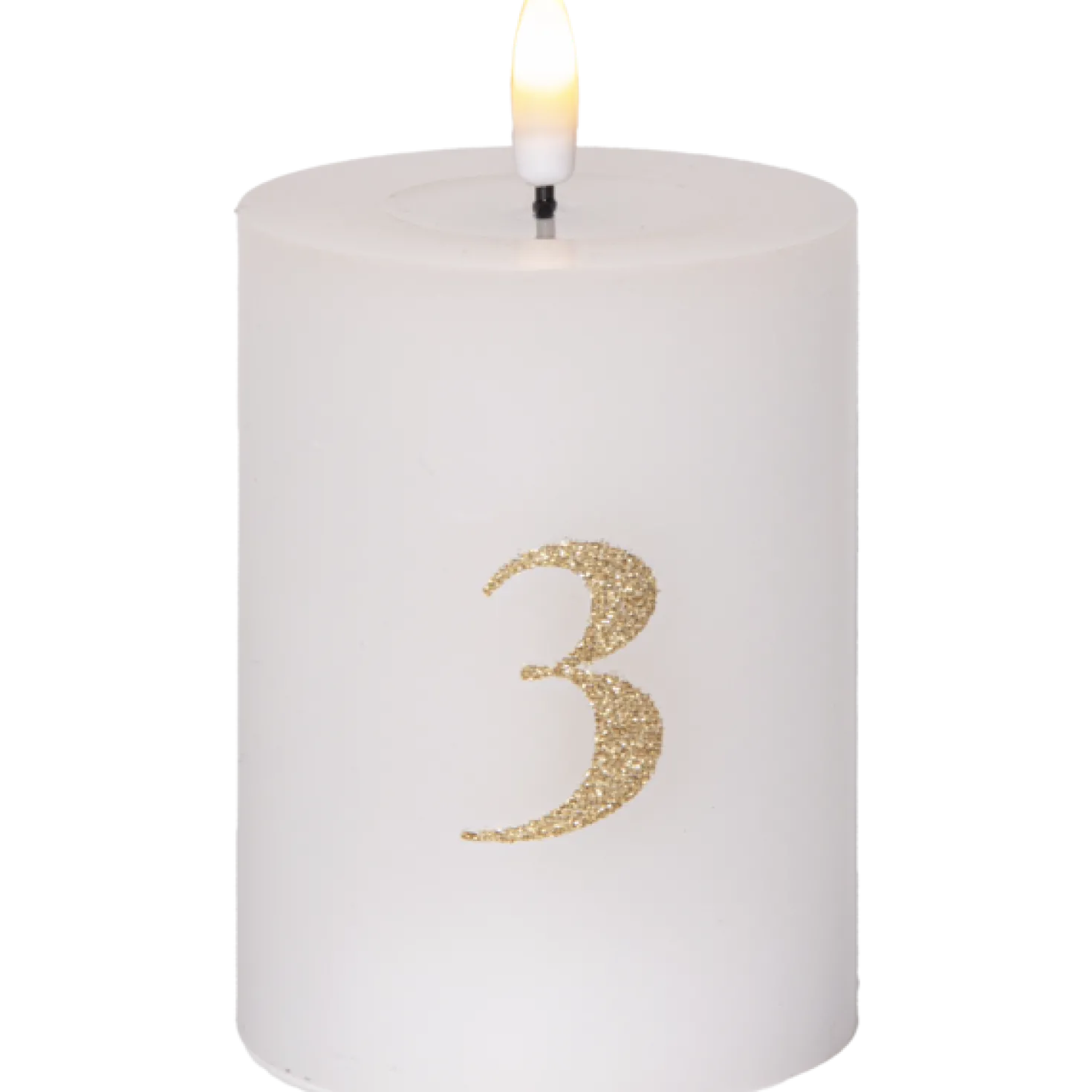LED Blockljus Star Trading Flamme Advent, vit, 4-pack, 7,5x12,5 cm