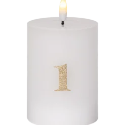 LED Blockljus Star Trading Flamme Advent, vit, 4-pack, 7,5x12,5 cm